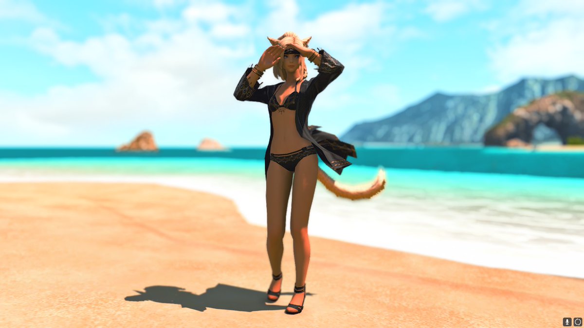 LilRedFFXIV's tweet photo. Windy beach day in my favorite zone, costa del sol!!! #MiqoMarch #GPOSERS #miqote https://t.co/NcrMPBEj6k