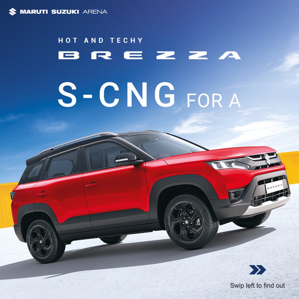ShivamAutozone's tweet photo. #HotAndTechyBrezza has arrived for the Cool New Generation in S-CNG Technology. 🔥 🤩
Book your Today! 🤟 

Click: https://t.co/osEnqVu0wb
Call: 8082 666333

#BrezzaSCNG #cng #scng #cool #new #generation #MSArena #Mumbai https://t.co/kfMCRehqRQ