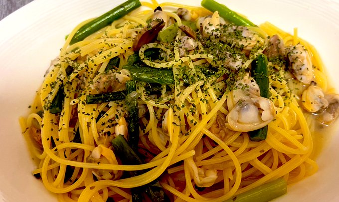 お昼はアシさんと
ボンゴレ作りました
(作りすぎましたw) 