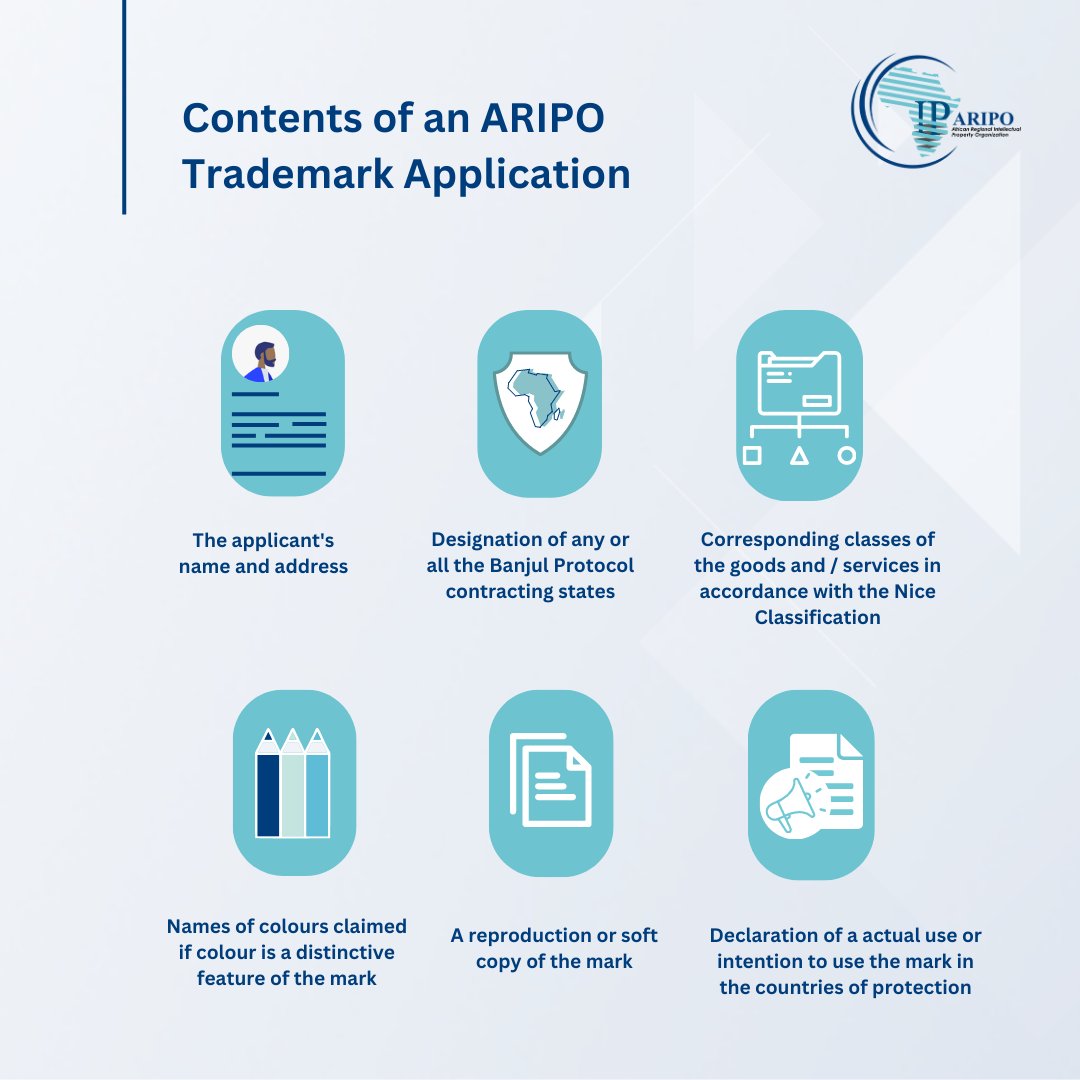_ARIPO's tweet photo. What do you need to successfully register your trademark? Here is a snapshot of the requirements for filing a #Trademark application under the Banjul Protocol on Marks.

Watch this video to learn more about #Trademarks &amp; how to protect your #IP: https://t.co/V20ne0vHvt https://t.co/RbgAk3wG6S