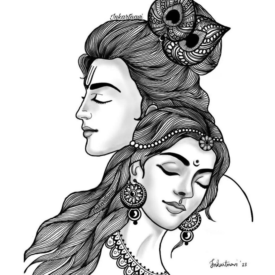 KrishnaGlory's tweet photo. Two words free us of all the weight and pain of life, that is Radha Krishna. ❤ https://t.co/z34cw0Baxd