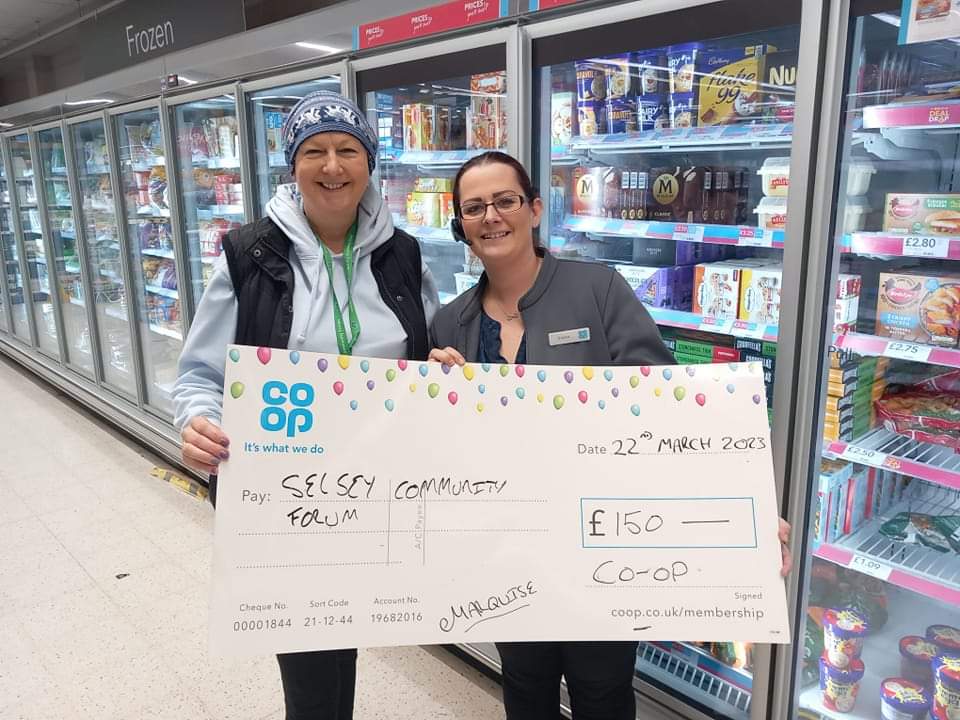 PearnEmma's tweet photo. Great day at Selsey Coop presenting a cheque to a very worthy local charity. Amazing work currently supporting people through cost of living crisis. @coopuk #ItsWhatWeDo @JulianRickman2 https://t.co/h0JKrlt1OM