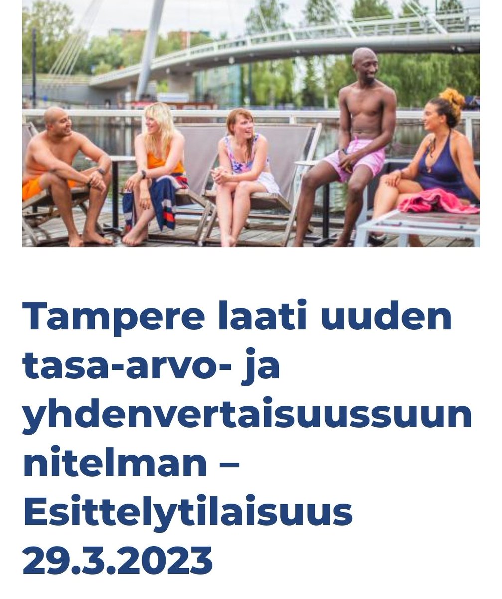 Ilmoittaudu mukaan:

Kaikki tamperelaiset ovat tervetulleita suunnitelman esittelytilaisuuteen ke 29.3. Metsoon kello 17–18.30. Ilmoittaudu viim. 26.3.

tampere.fi/ajankohtaista/…

<a href="/SetlementtiTre/">Setlementti Tampere</a> @trekirjasto <a href="/Tampere_/">Tampereella tapahtuu</a> <a href="/Lahellafi/">@Lähellä.fi</a> <a href="/Pirha_fi/">Pirkanmaan hyvinvointialue</a> <a href="/sprtampere/">Punainen Risti Tampereen osasto</a> <a href="/rikosuhrit/">Rikosuhripäivystys</a> <a href="/tukiliitto/">Tukiliitto</a>