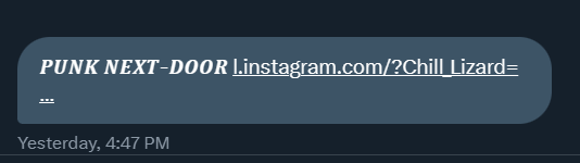 Chill_Lizard's tweet photo. ⚠️HACKER ALERT⚠️
// If you receive a message that looks like this, with your name instead of course, DO NOT CLICK IT. @projectmelodyy got hacked &amp; sent this link to me &amp; probably to all their followers, too. Please be careful with suspicious links, your account will be hacked. https://t.co/1O84BjpaZB