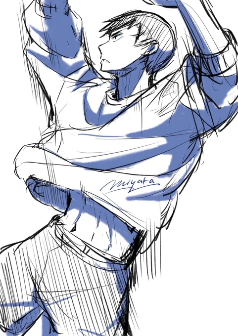 影山くんの腹チラが見たいだけのらくがき。 