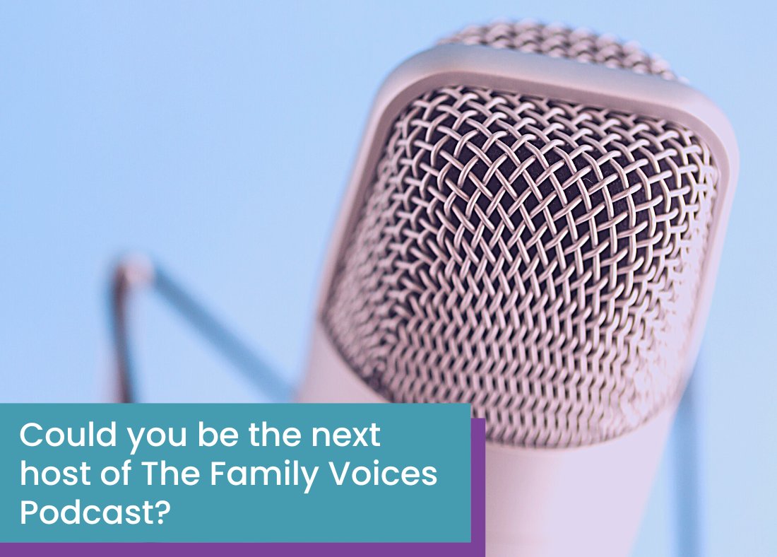 🎙️ Could you be the next host of #TheFamilyVoicesPodcast? We're looking for an amazing new host to facilitate casual conversations with families of children with disability and/or dev delay and the professionals they work with. Details: bit.ly/3ZadOcE #disabilitypodcast