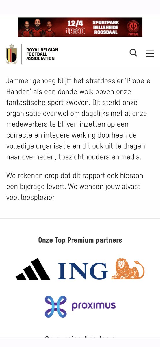 Passage op de website van <a href="/RoyalBelgianFA/">Royal Belgian FA</a> rond het 'good governance' rapport. Ze mogen nog zoveel teksten schrijven en regels uitwerken maar een cultuur wordt bepaald door personen, niet door teksten. Blijkt nu ook maar eens weer rond het dossier Bossaert.
