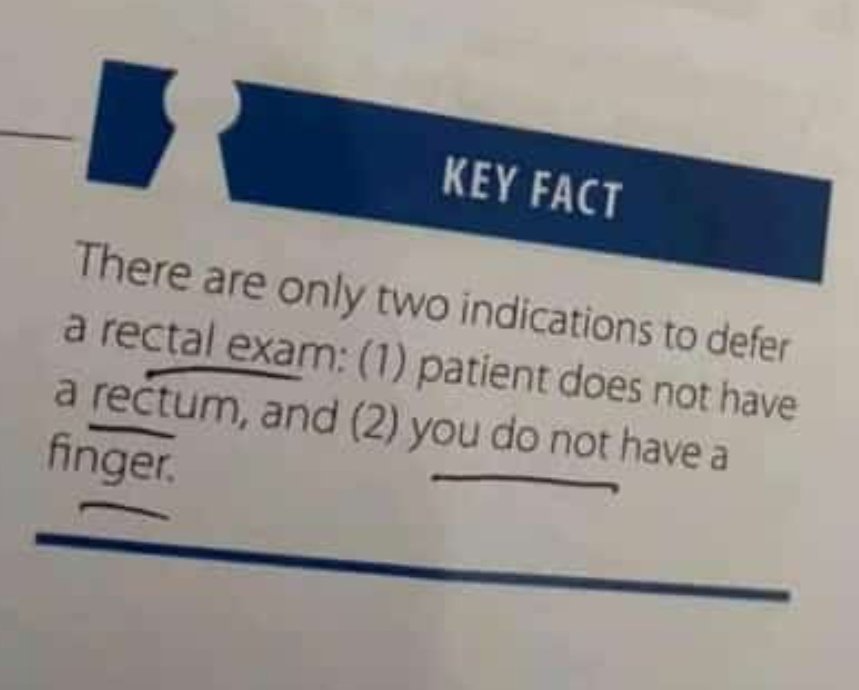 The only clear indications to NOT do a Digital Rectal Exam:
