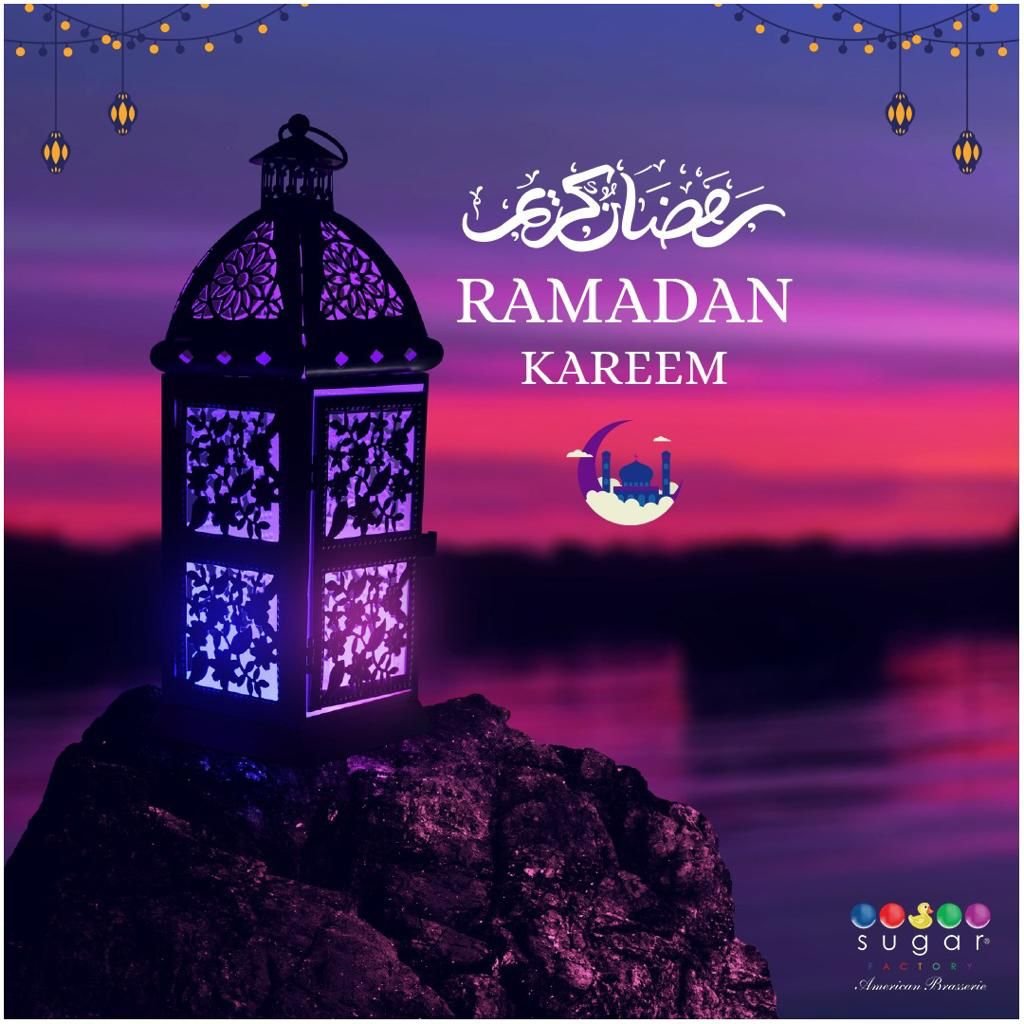 sugarfactoryuae's tweet photo. Ramadan Mubarak! May this holy month bring you and your loved ones an abundance of blessings and happiness. We welcome you to break your fast with us and indulge in our mouthwatering dishes! #Ramadan #Mubarak #Restaurant https://t.co/VoGVyOuLln
