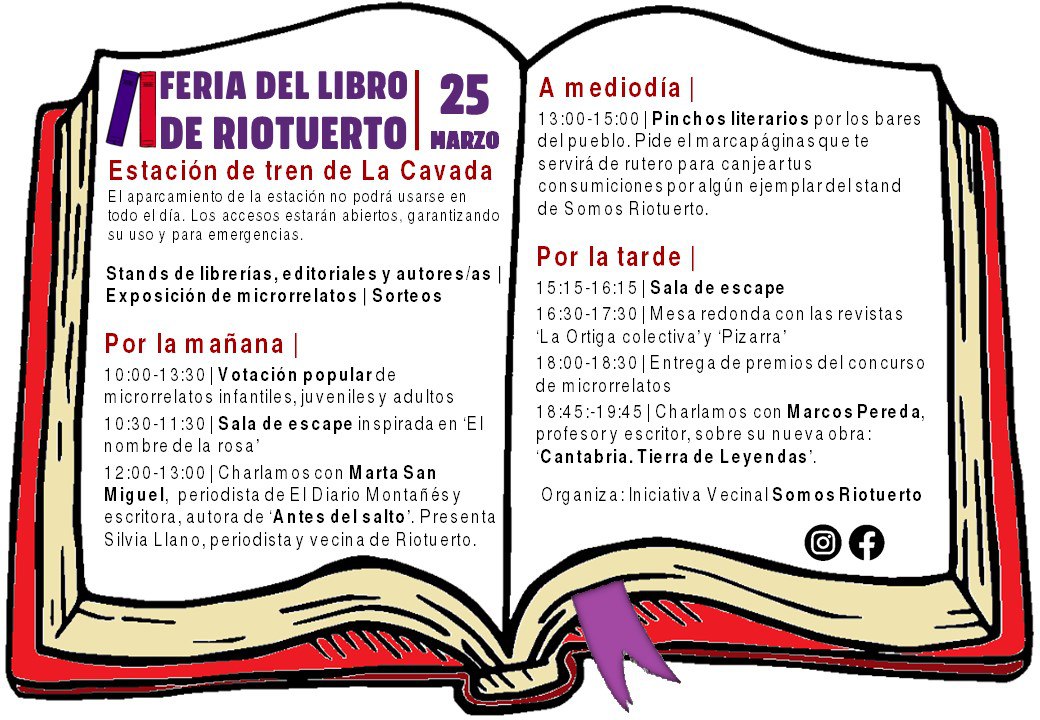 IsraenCantabria's tweet photo. 📚Planazo para el sábado en el pueblo. ¡Venirse!

Somos Riotuerto trae el 25 de marzo la Feria del Libro más madrugadora del año ☛ https://t.co/ycF67YkguJ https://t.co/FUue8m6qMS
