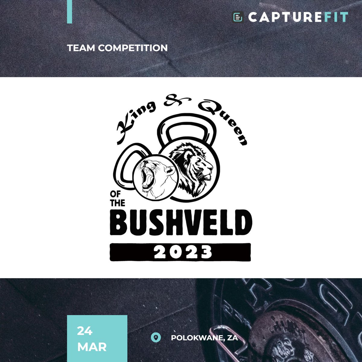 capturefitco's tweet photo. King and Queen of the Bushveld 2023 is kicking of tomorrow hosted by CrossFit Firebox. Good luck to all athletes: https://t.co/MS2nGb2H04 #polokwane #teamevent #capturefit #eventmanagementsoftware #liveleaderboard https://t.co/PNuiUzt22U
