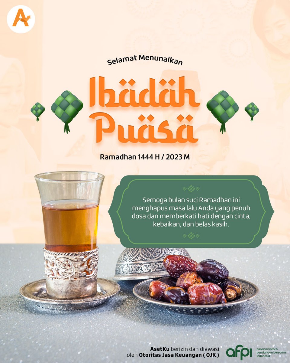 Asetku_id's tweet photo. MinKu beserta keluarga besar AsetKu mengucapkan selamat menjalankan ibadah puasa untuk semua #TemanKu yang menjalankan.

Semoga puasa, amal dan ibadah di bulan Ramadhan ini menjadi bekal baik di masa depan, aamiin.

#AsetKu
#JelasBerkembang
#P2PLendingIndonesia
#Ramadhan https://t.co/hIU7hSl0x8