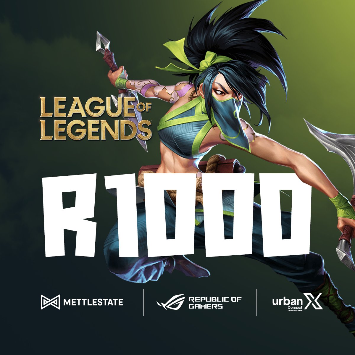 Mettlestate's tweet photo. Don't miss today's #LoLARAM cup! 🤩
Starts at 19:30, check-ins from 18:30 on our Discord https://t.co/Wo4meTUnJz 🙌
Sign up on our website: https://t.co/GhJLr8wbFN
@ASUS_ROG @ASUS_za
#ForgeGaming #CasualCups #RepublicOfGamers https://t.co/5y54i6MLfH