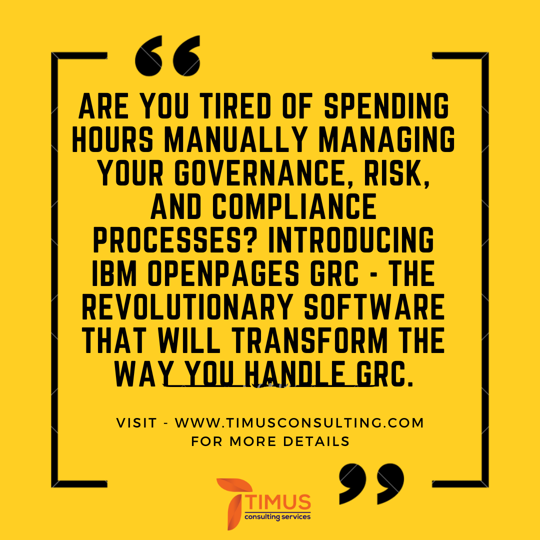 TimusConsulting's tweet photo. #GRC #Risk_Management #OpenPages #IBM #Compliance #Timus https://t.co/G8KLbunOef