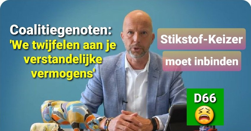 TonyHellings's tweet photo. Tjeerd de Groot #D66 heeft met zulke coalitie-vrienden geen vijanden meer nodig....De 'stikstofkeizer' kreeg gisteren aanvaringen in de Kamer met CDA en VVD. Conclusie: #inbinden of #opstappen + #Kabinetscrisis https://t.co/L15148hYQt