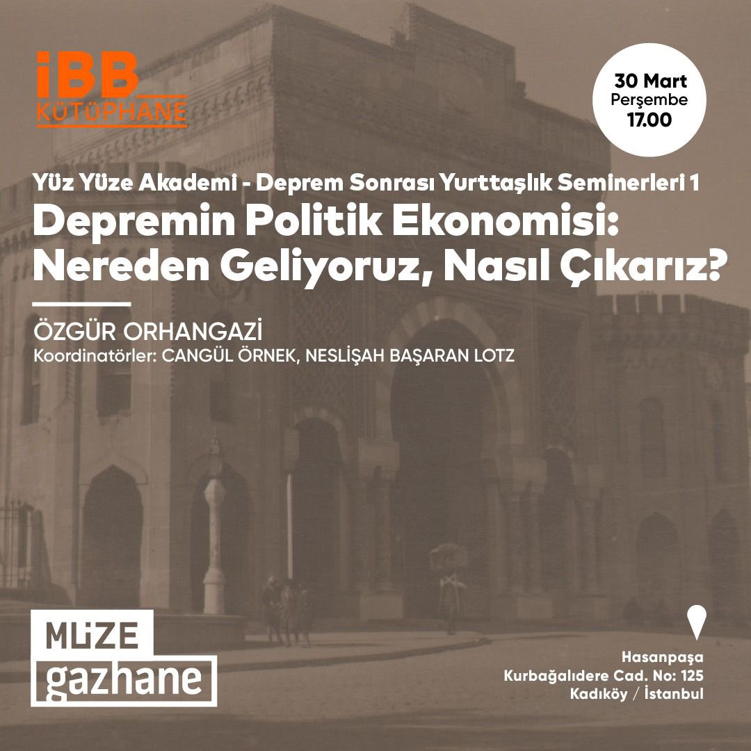 ibbkutuphane_'s tweet photo. Öğretim üyeleri ve öğrencilerle bir araya geliyoruz. Farklı disiplinlerden, konunun uzmanlarıyla birlikte düşünüp tartışacağımız "Yüz Yüze Akademi" serimiz "Deprem Sonrası Yurttaşlık Seminerleri" ile başlıyor.

📍Müze Gazhane, T Atölye https://t.co/27Fvvm7F1l