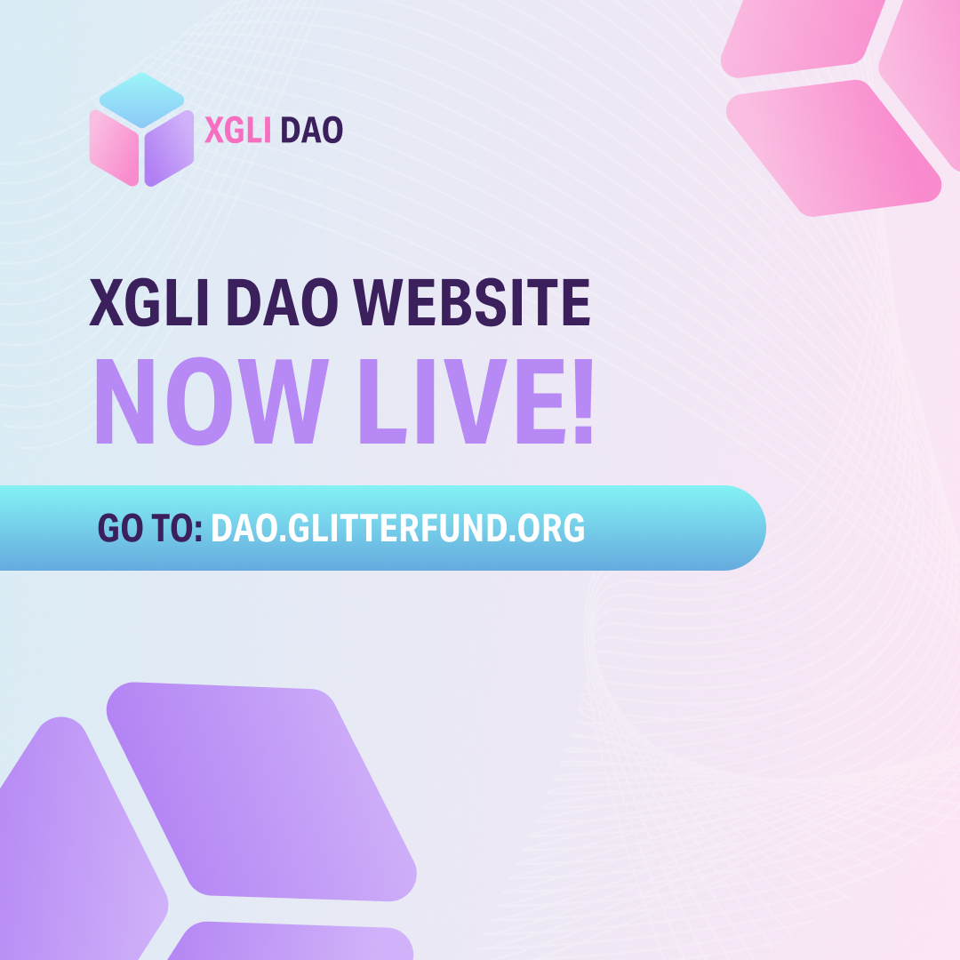 Decentralization of the #XGLI has happened!
Go to: dao.glitterfund.org for all information about the development of the #XGLI.
