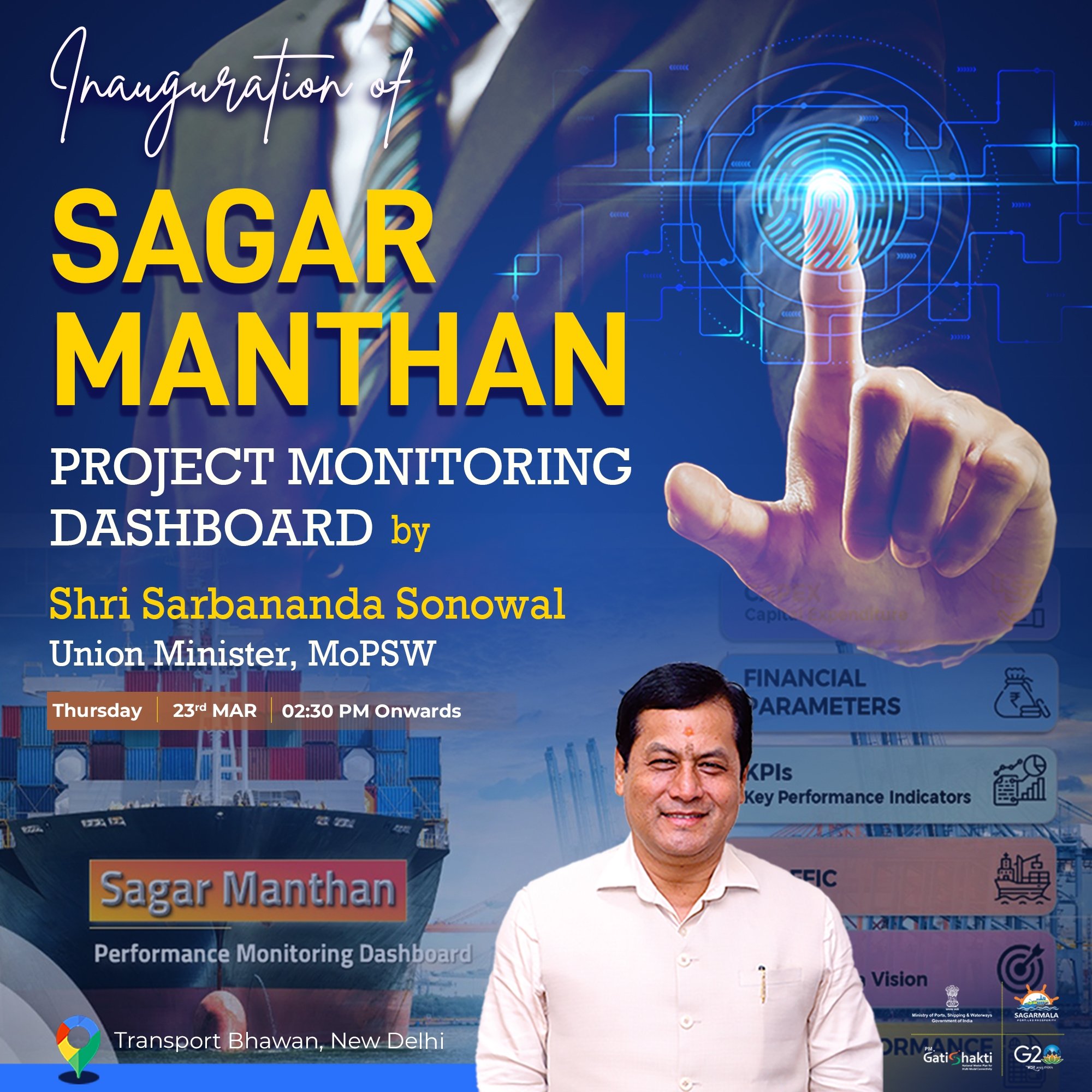 Sarbananda Sonowal inaugurates 'Sagar Manthan', the Real-time Performance Monitoring Dashboard of MoPSW_50.1