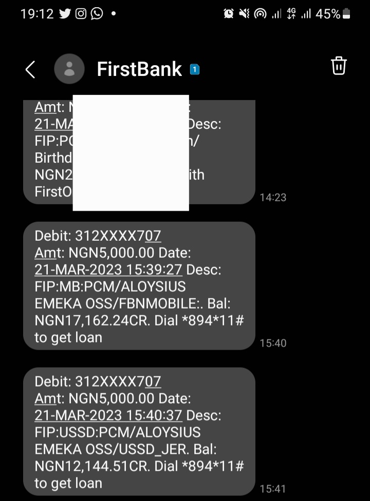 Don_Jerry1's tweet photo. @FirstBankngr 3126080707

On 17th March 2023, I was debited 2k

I also made a transaction of 5k on 21st of march 2023  and I was debited twice 

Please @FirstBankngr reverse my money oo https://t.co/Z5CpcA7ELf