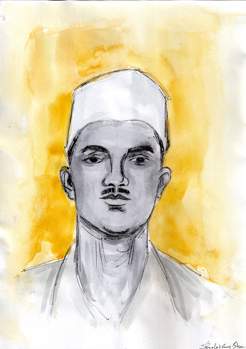 Bhagat Singh, Raj Guru, Sukhdev Martyrdom Day

These three Indian socialist revolutionaries were hanged to death by the British colonial regime in 1931, on March 23.

Drawing by Sreelakshmi Shinod of the Young Socialist Artists

#BhagatSingh #march23 #art