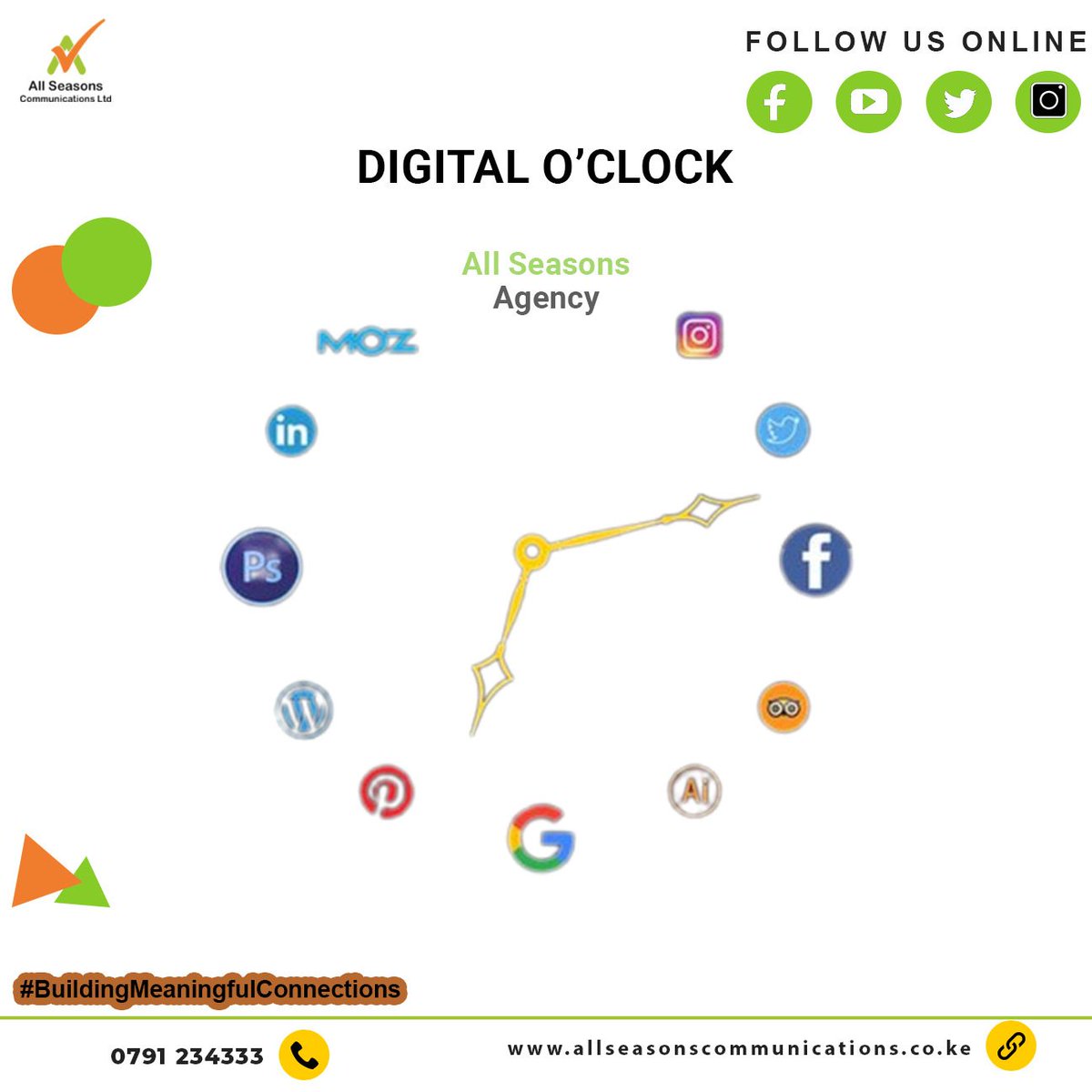 allseasonske's tweet image. Never be late again! ⏰ Our digital clock will keep you on schedule, so you can focus on the things that matter most.

#BuildingMeaningfulConnections #DigitalClock #DigitalMarketing #SocialMedia #Kenya #Agency