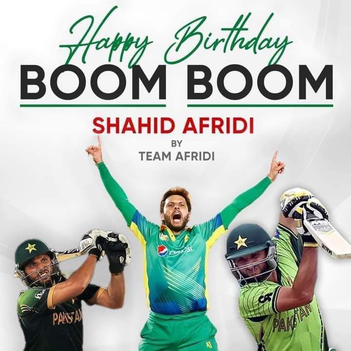 Happy birthday Shahid khan Afridi 