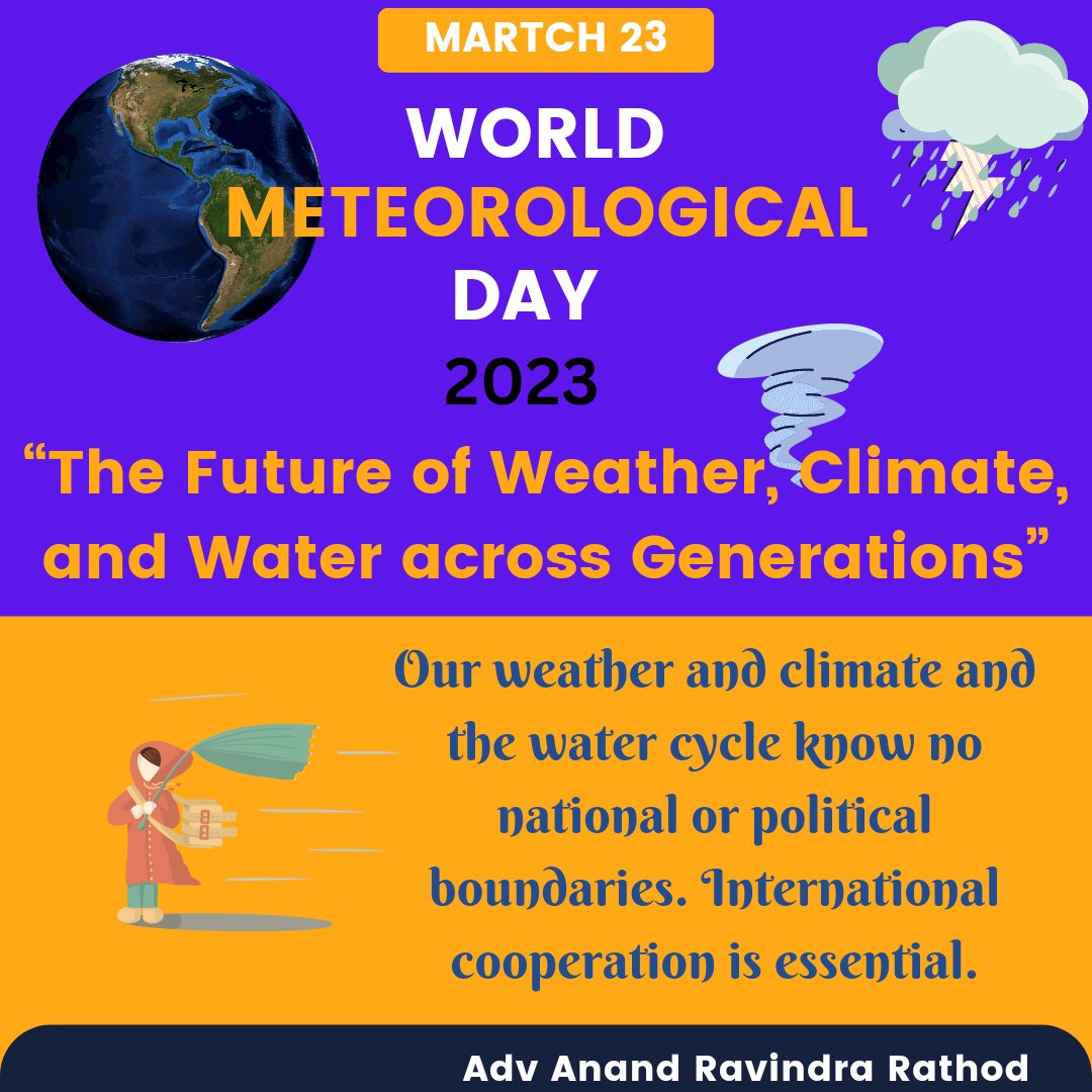 advarrathod's tweet photo. Every year on March 23, World Meteorological Day is celebrated to mark the official formation of the World Meteorological Organisation (WMO) in 1950.

#upsc #upsctopper  #upsc2023 #upscpreparation  #currentaffairs  #gk #WMO #civilservices https://t.co/daRZVvvkjg