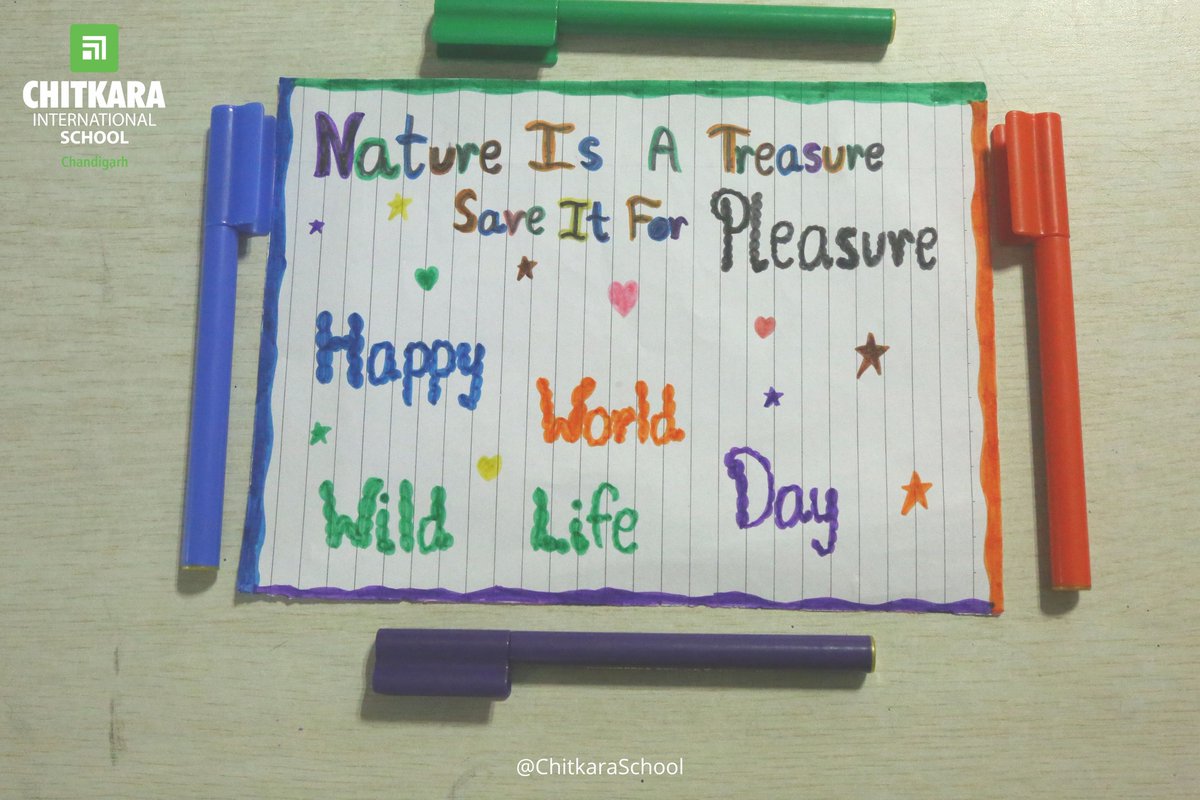 chitkara_school's tweet image. Chitkara International School, Chandigarh, conducts a riveting and inspiring Slogan Writing Activity to commemorate the World Wildlife Day

#CIS #wildlifeday #sloganwriting #nature #saveanimals #Internationalwildlifeday #studentactvity #Chitkarians #ChitkaraInternationalSchool