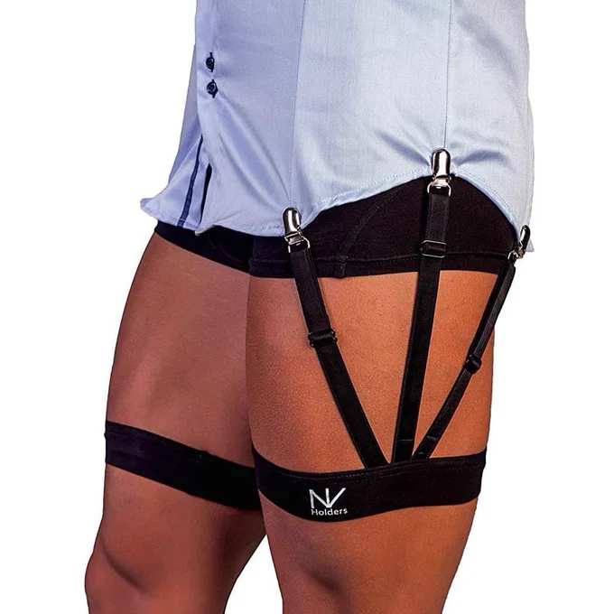 Thinking about how funny it is that Sock Garters are sexy and Shirt Stays are sexy, but those combination shirt/sock stay things that bungee your shirt to your socks are the most hilariously unsexy undergarments ever conceived . 