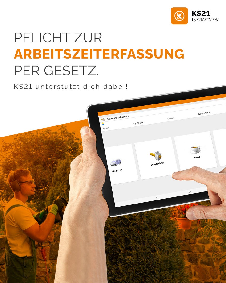 ks21_software's tweet photo. Die Pflicht zur Arbeitszeiterfassung ist jetzt amtlich!
Mit den Bausteinen Stempeluhr oder GaLaMobil Report geben wir dir Werkezeuge zu Zeiterfassung an die Hand.

➡ Mehr erfahren: https://t.co/xzzFFc5ewY

Das KS21-Team

#ks21 #galamobil #bagurteil #arbeitszeiterfassung https://t.co/paTxMVEjL7