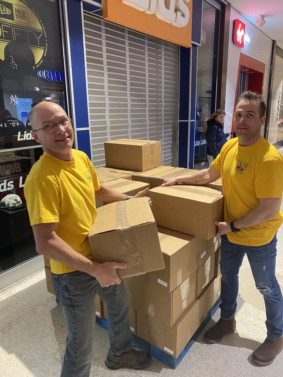 Some on-duty and off-duty <a href="/SarniaFire/">Sarnia Fire Rescue</a> firefighters helped out at this years Canstruction Event at <a href="/LambtonMall/">Lambton Mall</a> in support of the <a href="/theinnsarnia/">Innofthegoodshepherd</a>. #Community