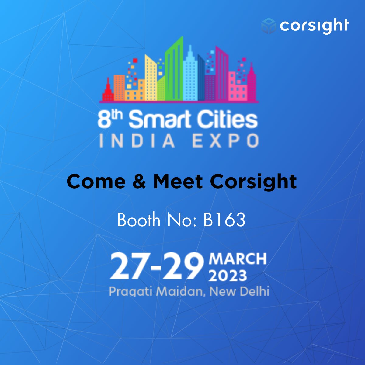 Join @CorsightAI at the 8th @smartcitiesind during 27th-29th March 2023 at Pragati Maidan in New Delhi, India. Experience a live demo of our innovative solutions for building smarter and safer cities.

See you there!

#SCI2023 #SmartCitiesIndia #CI202
 #FacialRecognition #IoT