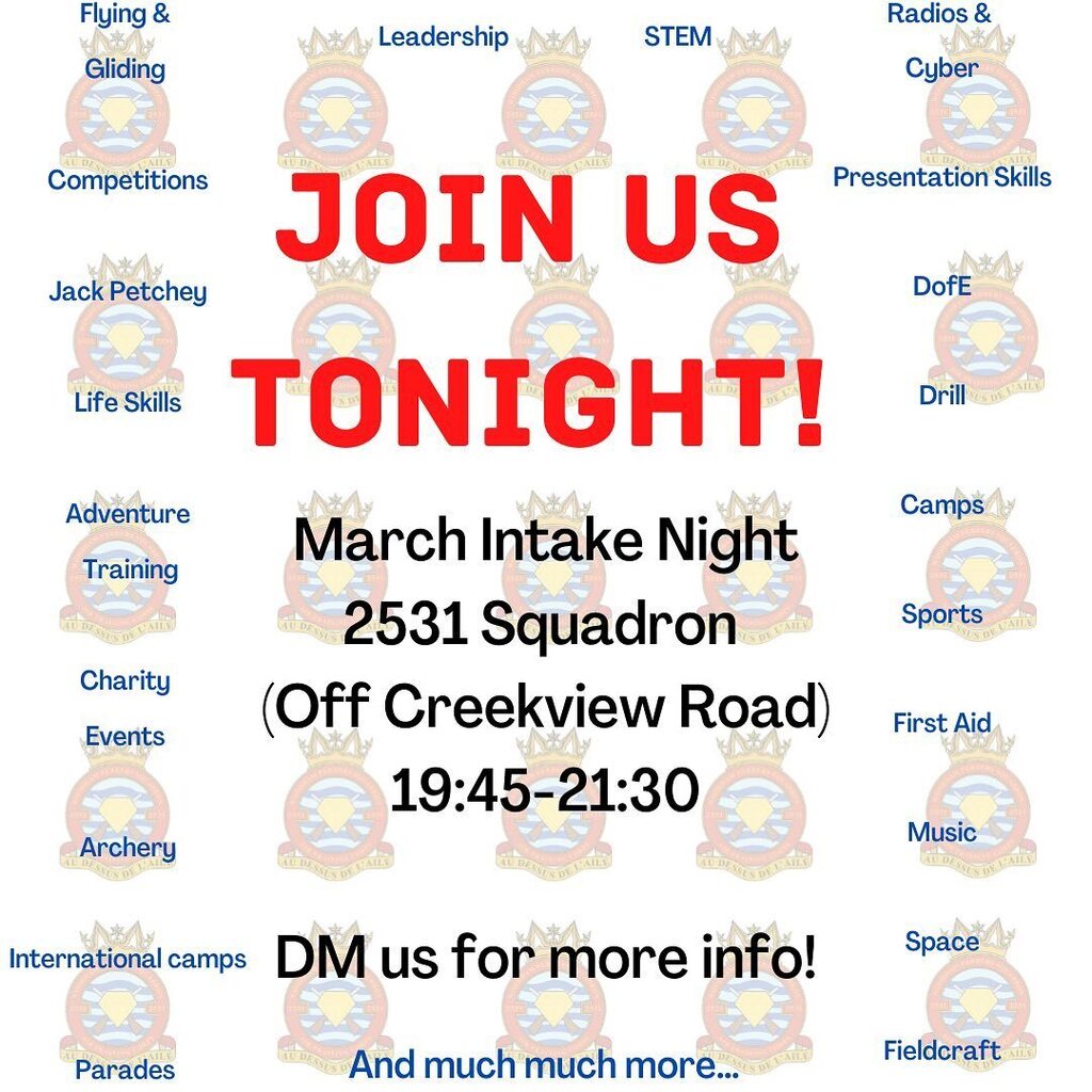Tonight is our March intake night! 

Please come along and see what the organisation is all about. 

We are very ready to welcome new recruits!

If you're interested in joining us please do not hesitate to comment or message us for more info!

@ocessexwi… instagr.am/p/CqIZmAjNUUH/