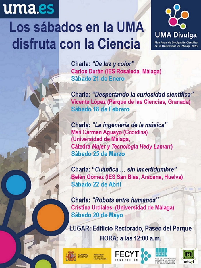 El próximo sábado 25/marzo, charla: "La ingeniería de la música" u.uma.es/dAG/ impartida por alumnas de la ETSIT y coordinadas por profesores del <a href="/Dpto_IC/">Departamento IC-UMA</a> , ic.uma.es en Salón de Actos del Rectorado (Paseo del Parque) 12:00h <a href="/AJILET/">AJILET</a> <a href="/det_uma/">DET ETSIT UMA</a> <a href="/umadivulga/">UMA Divulga</a>