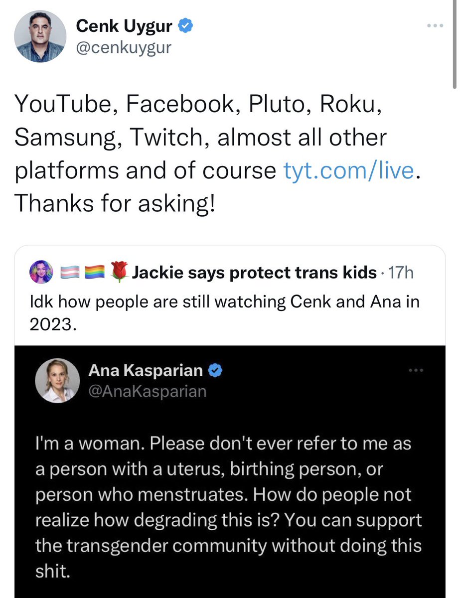 ErinInTheMorn's tweet photo. Not gonna lie, being uncomfortable with him, Ana, Tulsi Gabbard, and this whole segment of political figures years ago is turning out to be vindicating. 

People need to realize that just because someone appeals to the left does not mean they are an ally to trans people. https://t.co/ApGrzQQei9