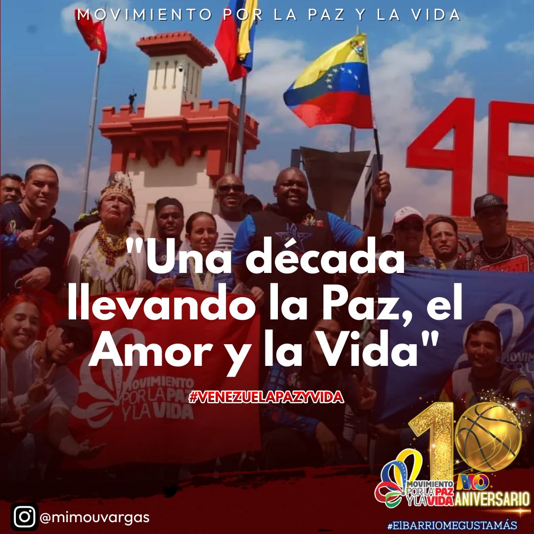 MPV_Guarico's tweet photo. Hoy Celebramos Una Década🥳✌🏻 Llevando Llevando La Paz Y la Sana Convivencia en nuestros barrios . El Amor, La Lealtad y el compromiso es la Base  fundamental de nuestro Movimiento!
 SOMOS PAZ Y VIDA ✌🏻
#VenezuelaEsPazYVida 

@fundacion_mpv 
@vargas_mimou 
@josemvasquez https://t.co/aWoG6riWdS
