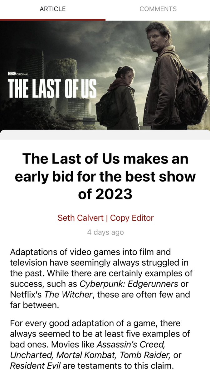 Go check out Seth’s article on The Last of Us on our website!