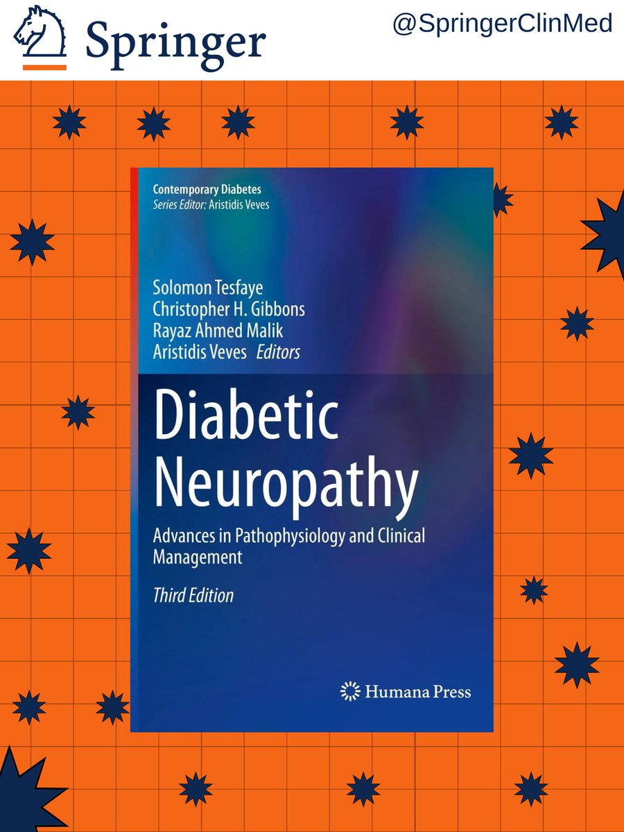 "Diabetic Neuropathy" 
➡️Offers a comprehensive, up-to-date resource for diabetic neuropathy
➡️Presents a critical review of the latest techniques for the clinical management of diabetic neuropathy