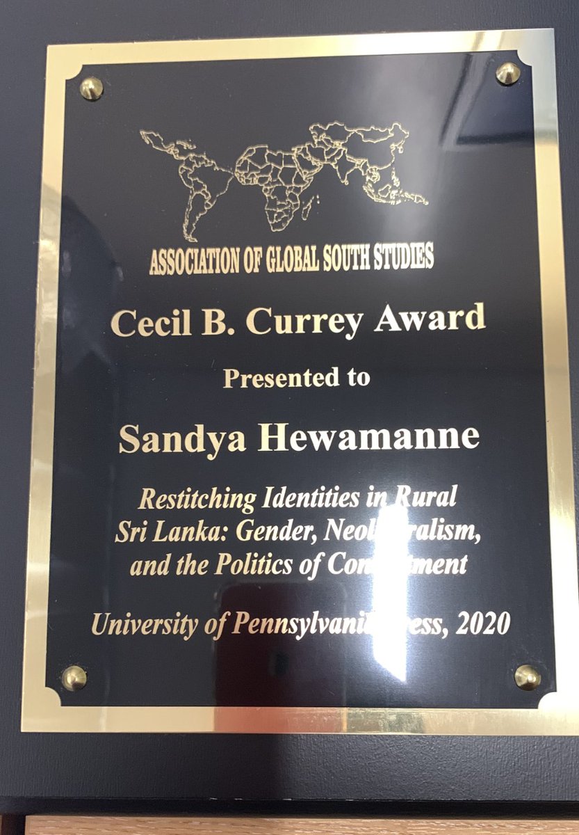 Very pleased to receive the Cecil B Currey award for the best book in Global South Studies!
@cgss_essex @essexsociology @essexSocSci @Researchessex