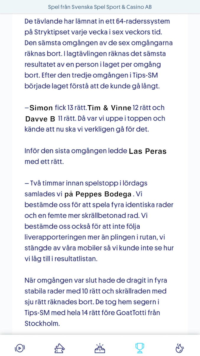 LasPeras_'s tweet photo. Las Peras tar hem Tips-SM 2023! 

Läs mer om hur de fem vännerna från Nueva Estoccolmo förvandlades till mästertippare nedan.  

Vi ses igen 2024, nu drar vi till Rio! 

#lasperas #tipssm #campiones #nuevaestoccolmo #rattarattaraa https://t.co/sOlXXws3tl