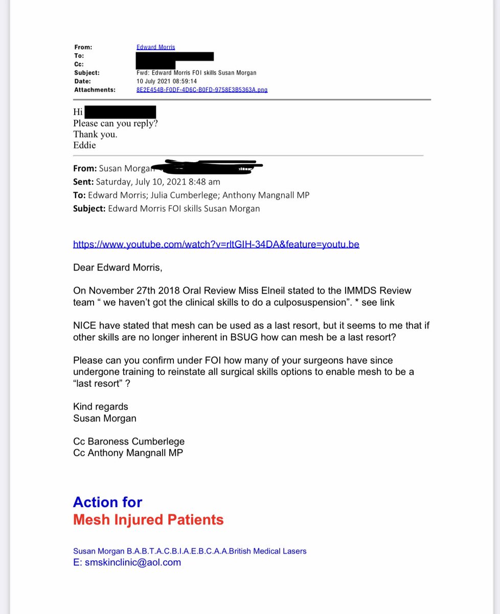 SusanMorgan19's tweet photo. During Oral Hearings Miss Elneil admitted āwe havenāt got the clinical skills to do a culposuspensionā link https://t.co/53WQ9jmkQS
ācan you confirm underFOI how many of your surgeons have since undergone training to reinstate all surgical skills optionsā
Interesting responseš¤ https://t.co/FB8ASXIUhn