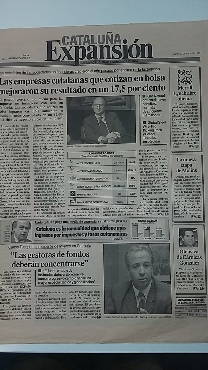 Hoy se cumplen 25 años del lanzamiento de <a href="/exp_catalunya/">Expansión Catalunya</a>. Aquí, la portada del 23 de marzo de 1998.