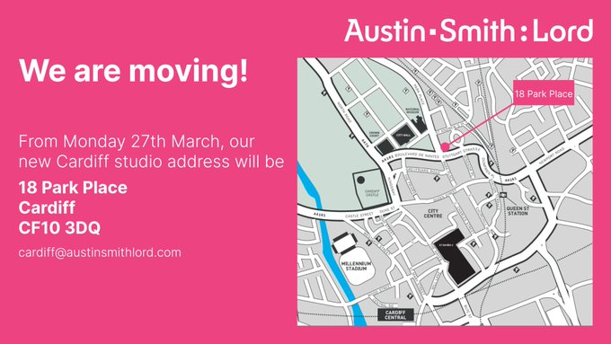 From Monday 27th March, our #Cardiff studio will move to a new home. Pop in and say hello! 👋☕