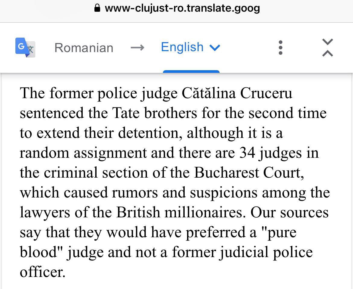 Out of a random pick of 34 judges.

The Tates have gotten the same judge twice.