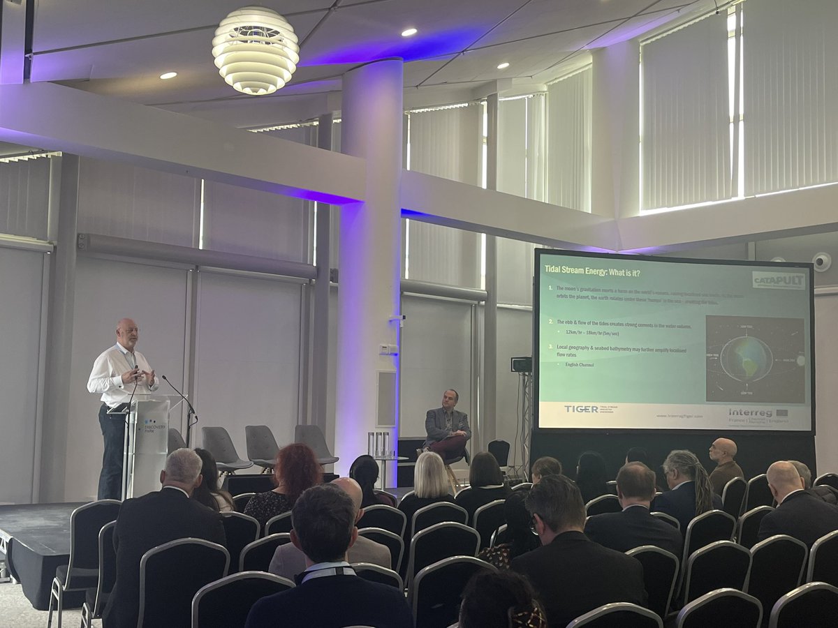 discoverypark_'s tweet image. Next up! We have @ORECatapult discussing the opportunities for tidal stream energy to the UK 🌊 
#tidalenergy #tigerproject #opportunity