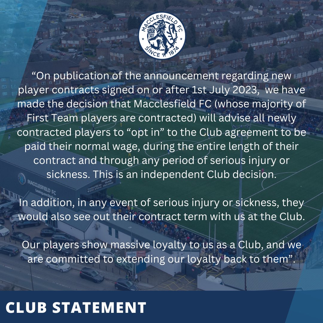 📝 Club statement on new player contracts.