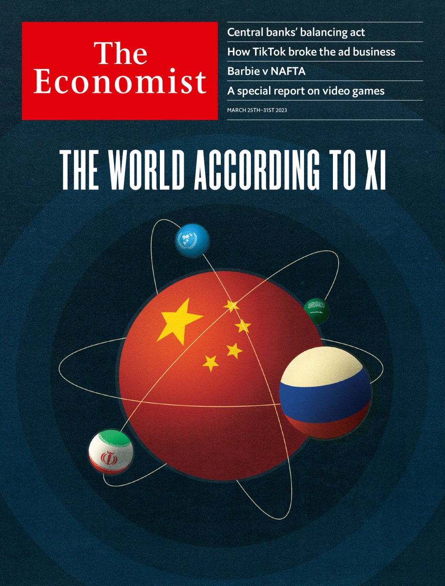 TheEconomist's tweet photo. China’s foreign policy is changing. Xi Jinping aims to remake the existing world order. This will appeal to some countries—but do not underestimate the perils: https://t.co/s5dszq04Tx https://t.co/zPFwaJocar