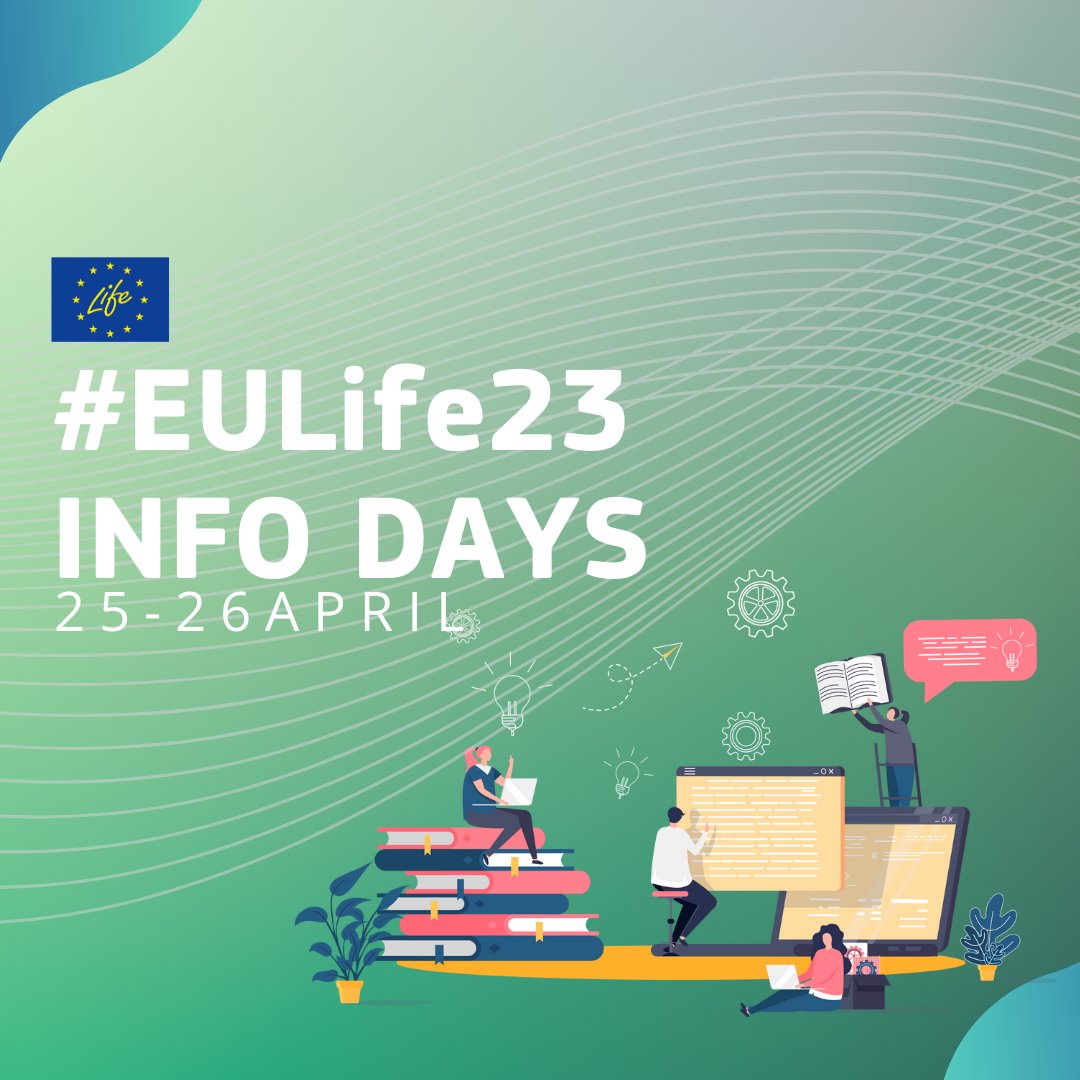 cinea_eu's tweet photo. Register now for the #EULife23 Info Days to learn how to bring your green ideas to LIFE!

Book already 25-26 April in your calendar to know everything about the upcoming #LIFEProgramme call

👉https://t.co/IEBfFhY3RZ 

#EUGreenDeal https://t.co/tv3m6u2WVr