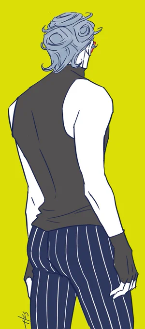 これも割と最近の落書きストライプ柄でギのむちっとしたヒップラインの立体感を出したかった模様 