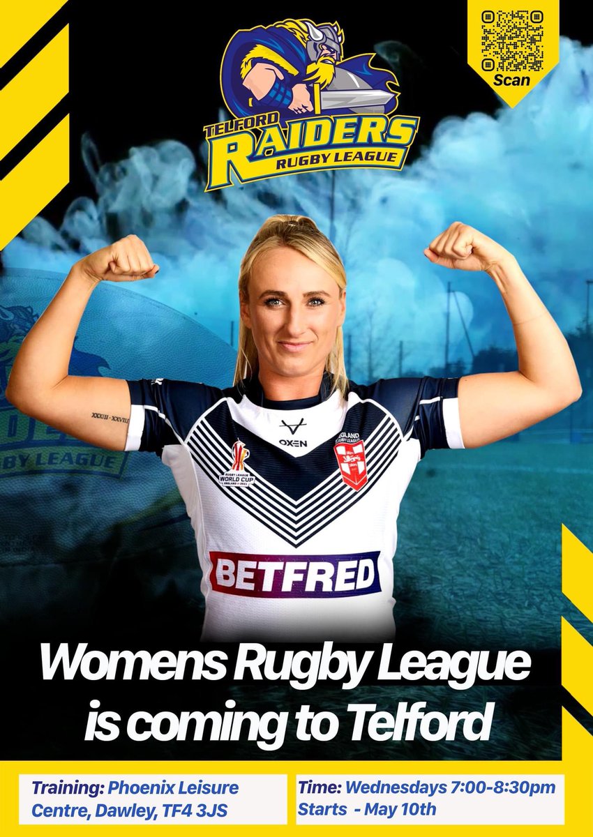 🚨Women’s Rugby League is coming to Telford.🚨 Recruiting Now, No experience necessary - Starts May 10th #womensrugbyleague